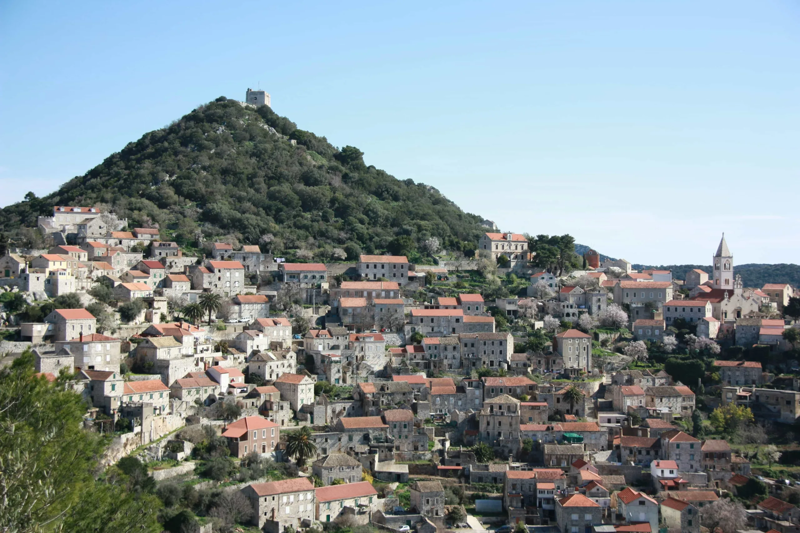 View over a small island village on the island of Lastovo.
